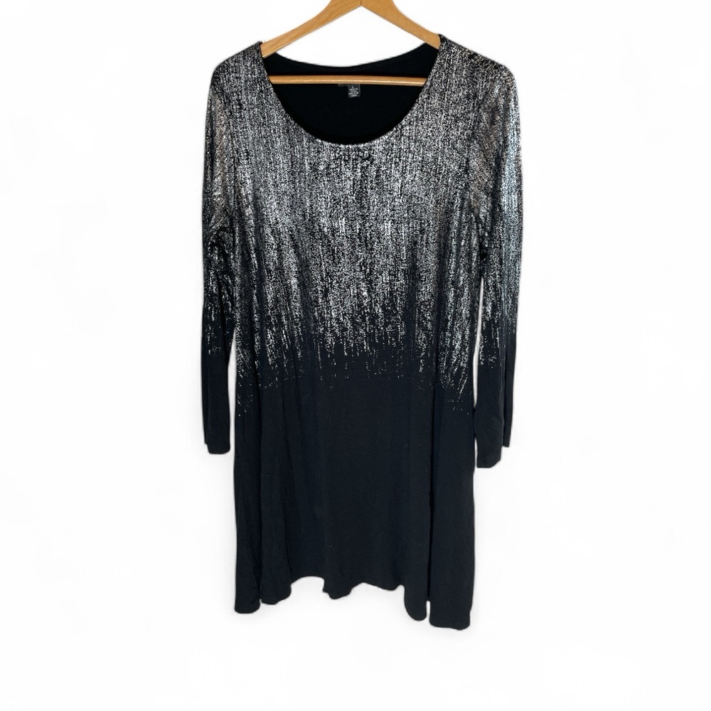 F9- Elegant Black and Silver Women's Dress Women’s Large